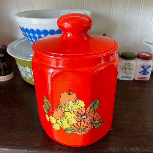Vintage Kitschy Kromex Floral Fruity Canister❤️ - Picture 8 of 12
